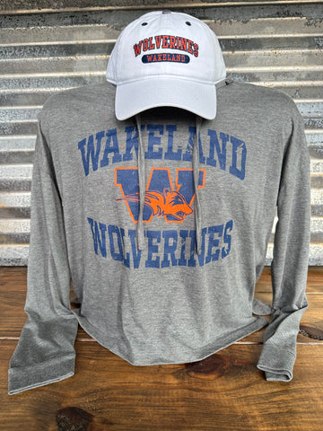 Clearance- Wakeland (Logo) Hooded Triblend L/S Tee